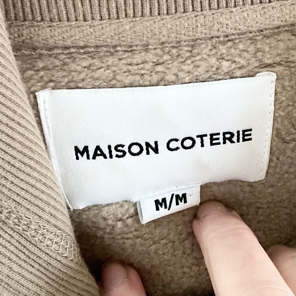 Maison Coterie Men Hoodie Full zip Pockets Embroidered 100% cotton M Oversized - Picture 8 of 15